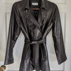 Vintage Calvin Klein black leather jacket - Size L